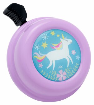 Fietsbel happy unicorn pastel paars (6cm)