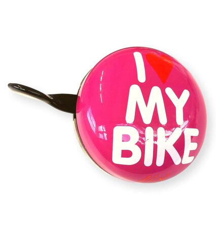 Grote fietsbel DingDong Liix Love my bike pink (b-keus)