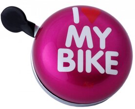 Grote fietsbel DingDong Liix Love my bike pink (b-keus)